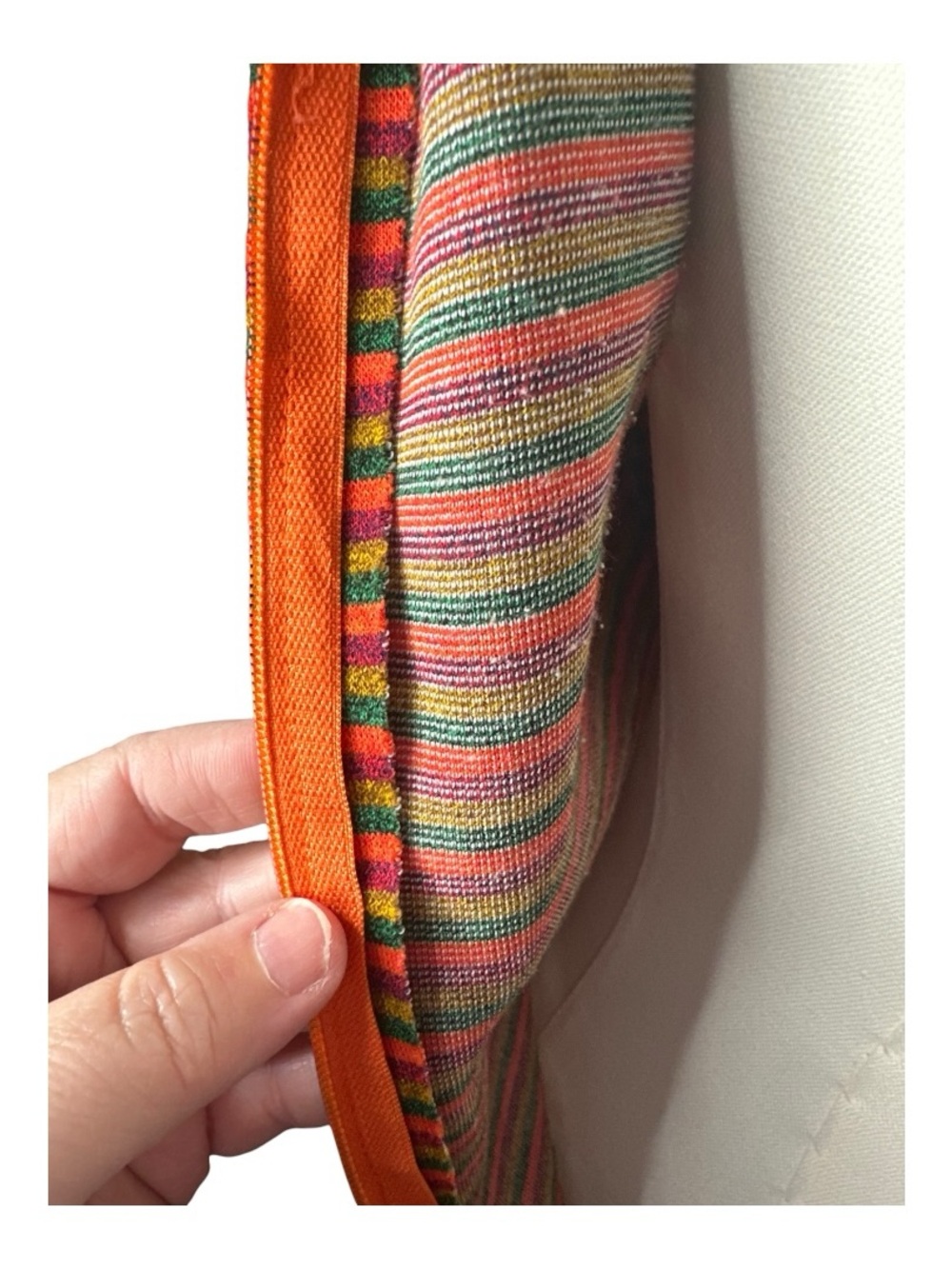 Vintage 1970s Butterfly Collar Striped A-Line Dress - Picture 12 of 12